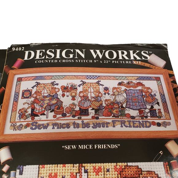 Design Works Cross Stitch Sew Mice Friends Vintage Cross Stitch Kitchen Fun - Picture 3 of 15